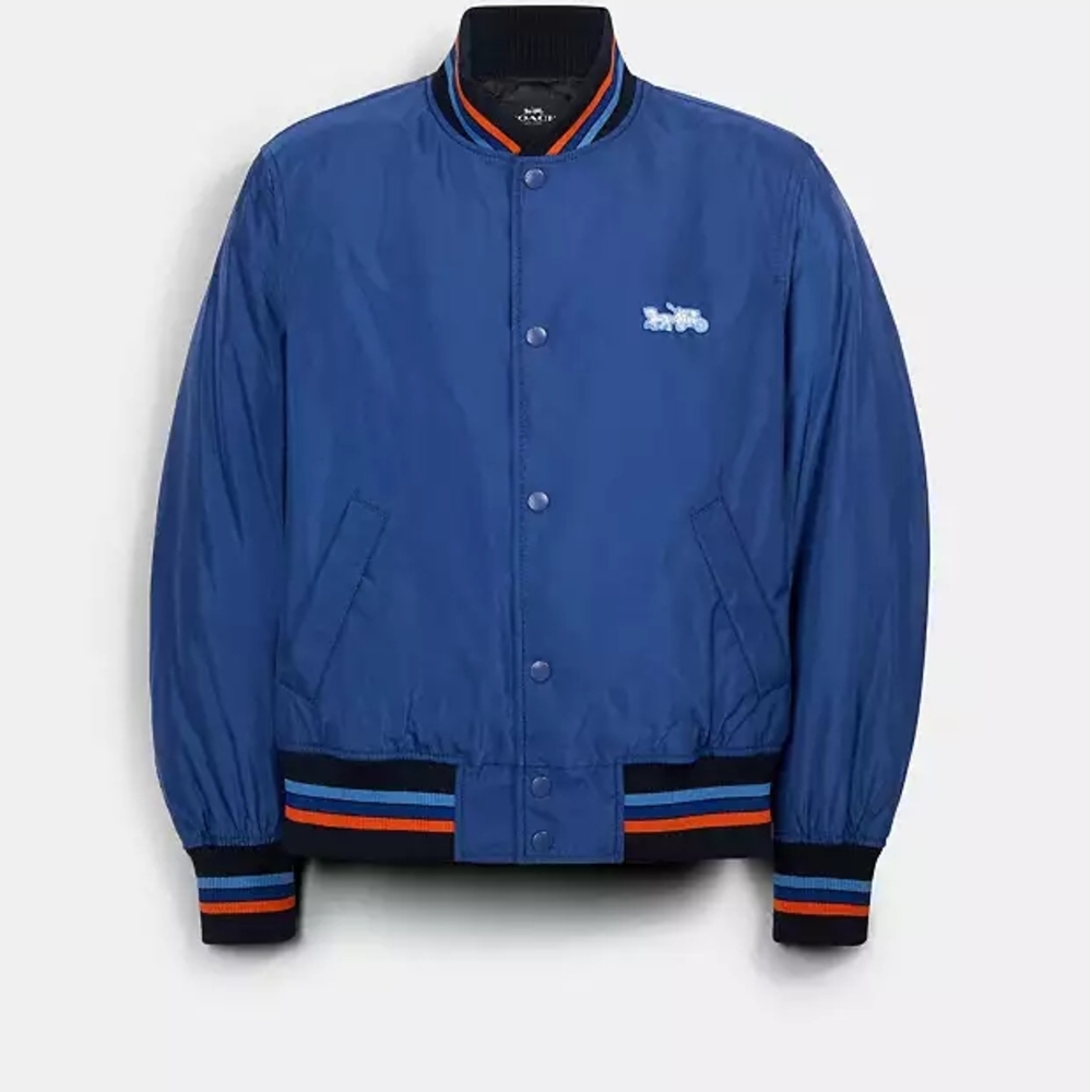 Coach Royal Blue Varsity Bomber Jacket
